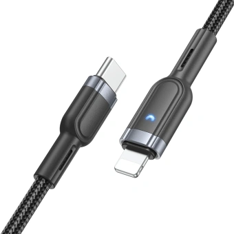 Кабель Hoco U117 IP(01467) USB Type-C-Lightning (m) 1.2м черный - купить недорого с доставкой в интернет-магазине