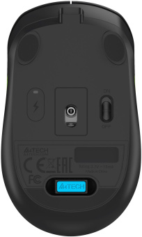 Мышь A4Tech Fstyler FG10CS Air черный/зеленый оптическая 2000dpi silent беспров. USB для ноутбука 4but (FG10CS AIR SPORTS GREEN) - купить недорого с доставкой в интернет-магазине