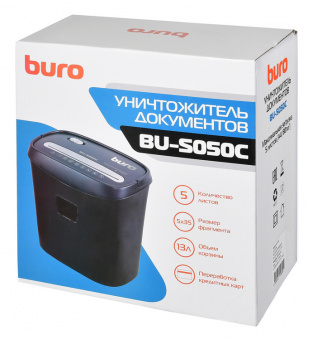 Шредер Buro Home BU-S050C (секр.P-3) фрагменты 5лист. 13лтр. пл.карты - купить недорого с доставкой в интернет-магазине