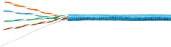 Кабель информационный Cabeus UTP-4P-CAT.5E-SOLID-BL кат.5E U/UTP 4 пары PVC внутренний 305м синий - купить недорого с доставкой в интернет-магазине