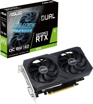 Видеокарта Asus PCI-E 4.0 DUAL-RTX3050-O8G-V2 NVIDIA GeForce RTX 3050 8Gb 128bit GDDR6 1822/14000 DVIx1 HDMIx1 DPx1 HDCP Ret - купить недорого с доставкой в интернет-магазине