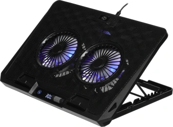 Подставка для ноутбука Digma D-NCP170-2x110 18" 400x288x45мм 52дБ 2xUSB 2x 110ммFAN 1100г Fan-control металл/пластик черный - купить недорого с доставкой в интернет-магазине