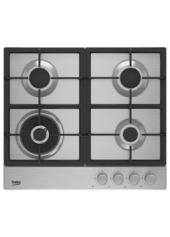 Газовая варочная поверхность Beko BHGM6422K5WX нержавеющая сталь - купить недорого с доставкой в интернет-магазине