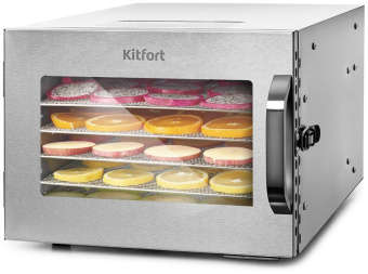 Сушка для фруктов и овощей Kitfort KT-1917 6под. 400Вт нержавеющая сталь - купить недорого с доставкой в интернет-магазине