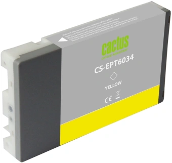 Картридж струйный Cactus CS-EPT6034 T6034 желт.пигм. (220мл) для Epson Stylus PRO 7880/9880 с чипом - купить недорого с доставкой в интернет-магазине