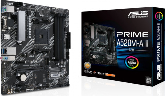Материнская плата Asus PRIME A520M-A II/CSM Soc-AM4 AMD A520 4xDDR4 mATX AC`97 8ch(7.1) GbLAN RAID+VGA+HDMI+DP - купить недорого с доставкой в интернет-магазине