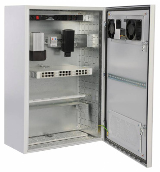 Шкаф коммутационный ЦМО (ШТВ-Н-6.6.3-4ААА) настенный 6U 600x330мм пер.дв.вентил. задн.дв.стал.лист несъемн.бок.пан. 57кг серый 220мм 27кг 400мм IP65 уличный всепогодный - купить недорого с доставкой в интернет-магазине