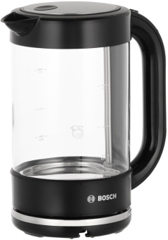 Чайник электрический Bosch TWK70B03 1.7л. 2400Вт черный корпус: стекло - купить недорого с доставкой в интернет-магазине