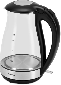 Чайник электрический Starwind SKP3039 1.7л. 2200Вт черный корпус: стекло/пластик - купить недорого с доставкой в интернет-магазине