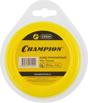 Леска для садовых триммеров Champion C5024 d=2мм L=15м - купить недорого с доставкой в интернет-магазине