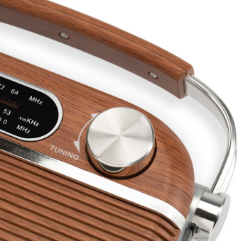 Радиоприемник портативный Hyundai H-PSR200 дерево коричневое/серебристый USB microSD - купить недорого с доставкой в интернет-магазине