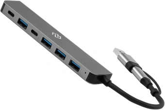Разветвитель USB-C + USB-A Digma DHUB-7USB-AC 7порт. серебристый - купить недорого с доставкой в интернет-магазине