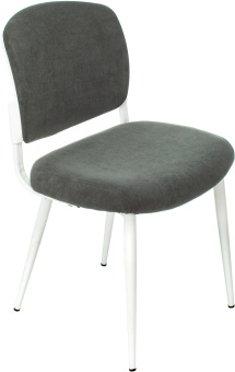 Стул для дома Бюрократ KF-8W_2 комплект 2шт серый металл белый на ножках (KF-8W/FABRIC/GREY_2) - купить недорого с доставкой в интернет-магазине