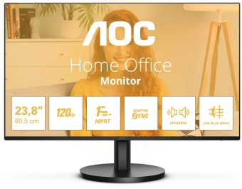 Монитор AOC 23.8" 24B3QA2 черный IPS LED 16:9 HDMI M/M матовая 300cd 178гр/178гр 1920x1080 120Hz VGA DP FHD 2.97кг - купить недорого с доставкой в интернет-магазине