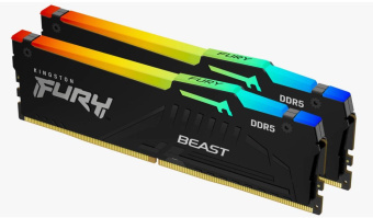 Память DDR5 2x8GB 6000MHz Kingston KF560C40BBAK2-16 Fury Beast RGB RTL Gaming PC5-48000 CL40 DIMM 288-pin 1.35В kit с радиатором Ret - купить недорого с доставкой в интернет-магазине