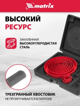 Набор коронок Matrix 70472 по дер/пласт (12пред.) для дрелей - купить недорого с доставкой в интернет-магазине