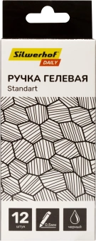 Набор ручек гелев. автоматическая Silwerhof Daily NG Standart d=0.5мм черн. черн. кор.карт. (12шт) линия 0.3мм - купить недорого с доставкой в интернет-магазине