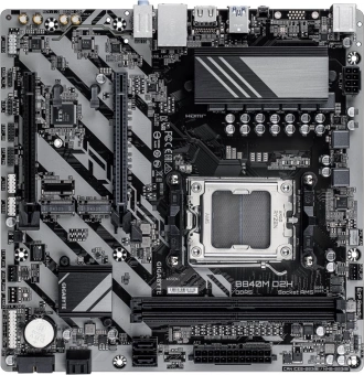 Материнская плата Gigabyte B840M D2H SocketAM5 AMD B840 2xDDR5 mATX AC`97 8ch(7.1) 2.5Gg RAID+HDMI - купить недорого с доставкой в интернет-магазине