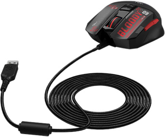 Мышь A4Tech Bloody W60 Max Mini черный/рисунок оптическая 12000dpi USB 9but - купить недорого с доставкой в интернет-магазине