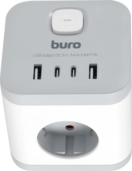 Сетевой разветвитель Buro BU-PW3UC-W (3 розетки) белый (коробка) - купить недорого с доставкой в интернет-магазине