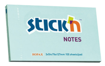 Блок самоклеящийся бумажный Stick`n 21155 76x127мм 100лист. 70г/м2 пастель голубой - купить недорого с доставкой в интернет-магазине