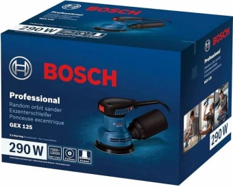 Эксцентриковая шлифмашина Bosch GEX 125 290Вт D125мм (06013A8020) - купить недорого с доставкой в интернет-магазине