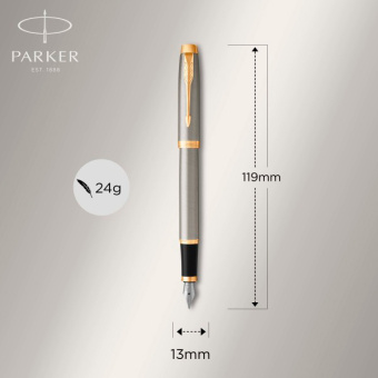 Ручка перьев. Parker IM Core F321 (CW1931649) Brushed Metal GT F сталь нержавеющая подар.кор. - купить недорого с доставкой в интернет-магазине