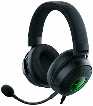 Наушники с микрофоном Razer Kraken V3 HyperSense черный 2м мониторные оголовье (RZ04-03770100-R3M1) - купить недорого с доставкой в интернет-магазине