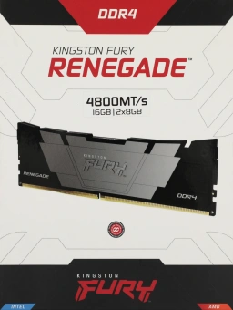 Память DDR4 2x8GB 4800MHz Kingston KF448C19RB2K2/16 Fury Renegade Black RTL Gaming PC4-38400 CL19 DIMM 288-pin 1.5В kit single rank с радиатором Ret - купить недорого с доставкой в интернет-магазине