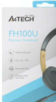 Наушники с микрофоном A4Tech Fstyler FH100U желтый/черный 2м накладные USB оголовье (FH100U (BUMBLEBEE)) - купить недорого с доставкой в интернет-магазине