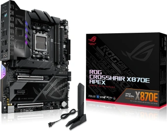 Материнская плата Asus ROG CROSSHAIR X870E APEX SocketAM5 AMD X870E 2xDDR5 ATX AC`97 8ch(7.1) 5Gigabit RAID - купить недорого с доставкой в интернет-магазине