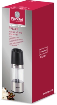 Мельница для перца/соли Rondell Piquant RD-1106 стальной/черный упак.:подарочная коробка - купить недорого с доставкой в интернет-магазине