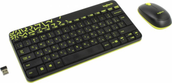 Клавиатура + мышь Logitech MK240 клав:черный/желтый мышь:черный/желтый USB беспроводная slim Multimedia (920-008213) - купить недорого с доставкой в интернет-магазине