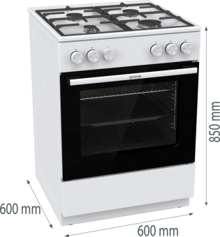Плита Газовая Gorenje GG6A10WFFM белый (без крышки) реш.сталь - купить недорого с доставкой в интернет-магазине