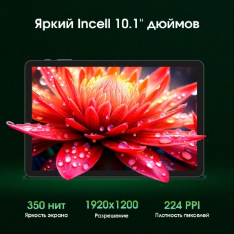 Планшет Digma Pro Zoom II T615 (1.8) 8C RAM8Gb ROM256Gb 10.1" IPS 1920x1200 4G Android 15 темно-серый 13Mpix 5Mpix BT WiFi microSD 1Tb 7000mAh 24hr 298hrs - купить недорого с доставкой в интернет-магазине