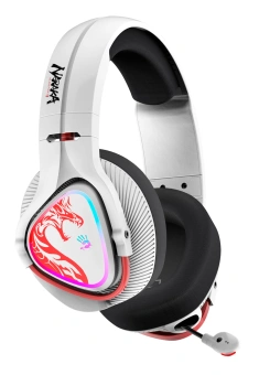 Наушники с микрофоном A4Tech Bloody MR720 белый/красный мониторные BT/Radio оголовье (MR720 NARAKA) - купить недорого с доставкой в интернет-магазине