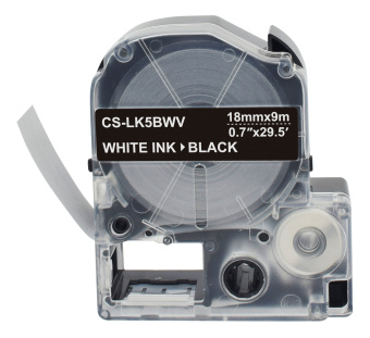 Картридж ленточный Cactus CS-LK5BWV LK-5BWV белый на черном 18x9 для Epson LW400/LW700/LW600P/LW1000P/K400/Z700/Z900 - купить недорого с доставкой в интернет-магазине