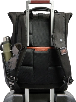 Рюкзак мужской Piquadro Oberon CA7280W150/N роллтоп черный нейлон/натур.кожа - купить недорого с доставкой в интернет-магазине
