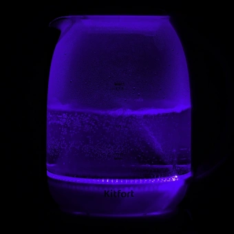Чайник электрический Kitfort КТ-6140-1 1.7л. 2200Вт белый/фиолетовый корпус: стекло/пластик - купить недорого с доставкой в интернет-магазине