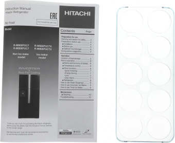 Холодильник Hitachi R-W660PUC7 GBK 2-хкамерн. черный стекло инвертер - купить недорого с доставкой в интернет-магазине