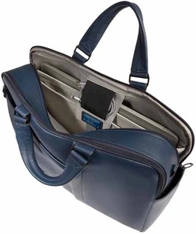 Деловая сумка мужская Piquadro Russel CA6026W137/BLU с отделением для ноутбука 15.6" синяя натур.кожа - купить недорого с доставкой в интернет-магазине