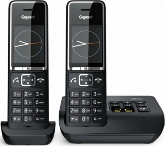 Р/Телефон Dect Gigaset Comfort 550A DUO RUS черный (труб. в компл.:2шт) автооветчик АОН - купить недорого с доставкой в интернет-магазине