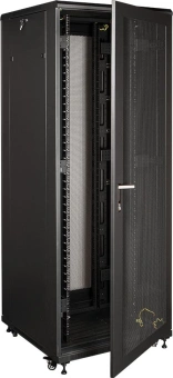 Шкаф серверный Lanmaster (TWT-CBB-42U-8X10-P1) напольный 42U 800x1000мм пер.дв.перфор. задн.дв.перфор.2-хст. 2 бок.пан. 800кг черный - купить недорого с доставкой в интернет-магазине