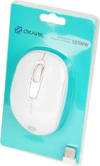 Мышь Оклик 505MW белый оптическая 1000dpi беспров. USB для ноутбука 3but (1018257) - купить недорого с доставкой в интернет-магазине