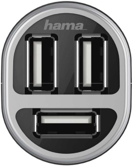 Автомобильное зар./устр. Hama H-173603 5W 2.1A+2.1A+1A 3xUSB универсальное черный (00173603) - купить недорого с доставкой в интернет-магазине