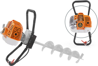 Мотобур Carver AG-62/000 бытовой 2-х такт. 2200Вт 3л.с. 62см3 277об/мин (01.003.00039) - купить недорого с доставкой в интернет-магазине