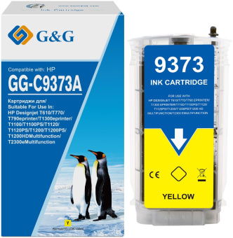 Картридж струйный G&G GG-C9373A № 72 желтый (130мл) для HP Designjet T610/T770/T790eprinter/T1300eprinter/T1100 - купить недорого с доставкой в интернет-магазине