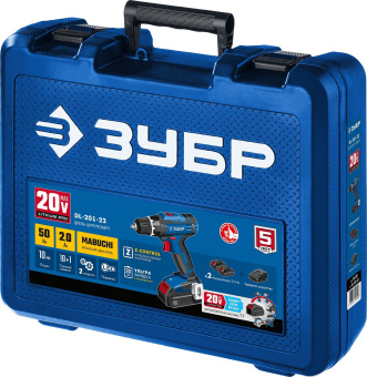 Дрель-шуруповерт Зубр DL-201-22 аккум. патрон:быстрозажимной (кейс в комплекте) - купить недорого с доставкой в интернет-магазине