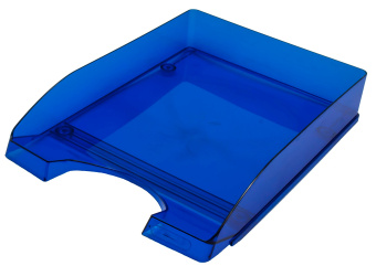 Лоток горизонтальный 2-04СН Классика 350х255х65мм синий прозрачный пластик - купить недорого с доставкой в интернет-магазине