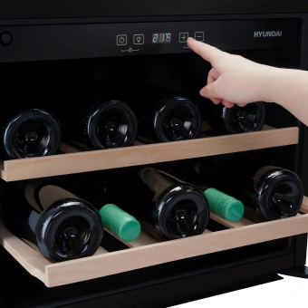 Винный шкаф Hyundai HBWC 0461 SCT 1-нокамерн. черный - купить недорого с доставкой в интернет-магазине